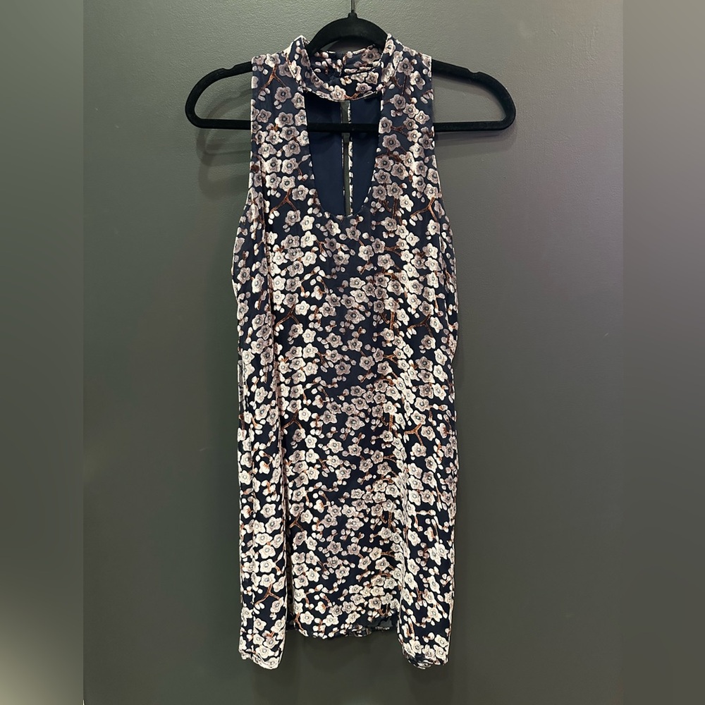 Mary & Mabel | Halter Floral Tunic Top | Floral Design Keyhole Back | Small
